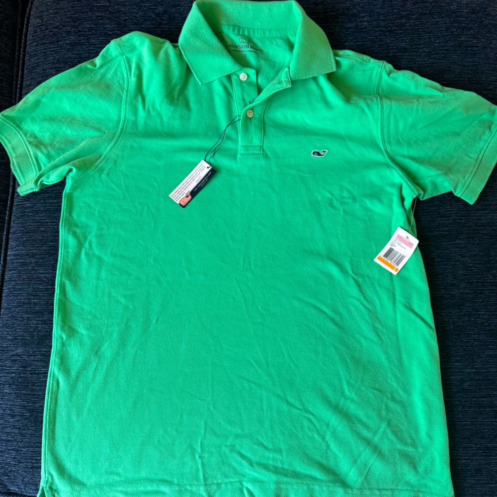BNWT Vineyard Vines Men's Classic Light Green Pique Polo Size Small